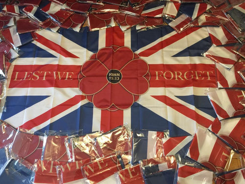 Lest We Forget - UK Poppy Flag