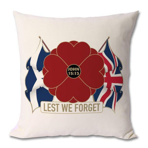 Scottish & British "Lest We Forget" Cushions