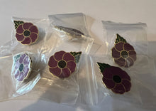 Load image into Gallery viewer, NEW **Purple Poppy Remembering the Animals”  lapel badge